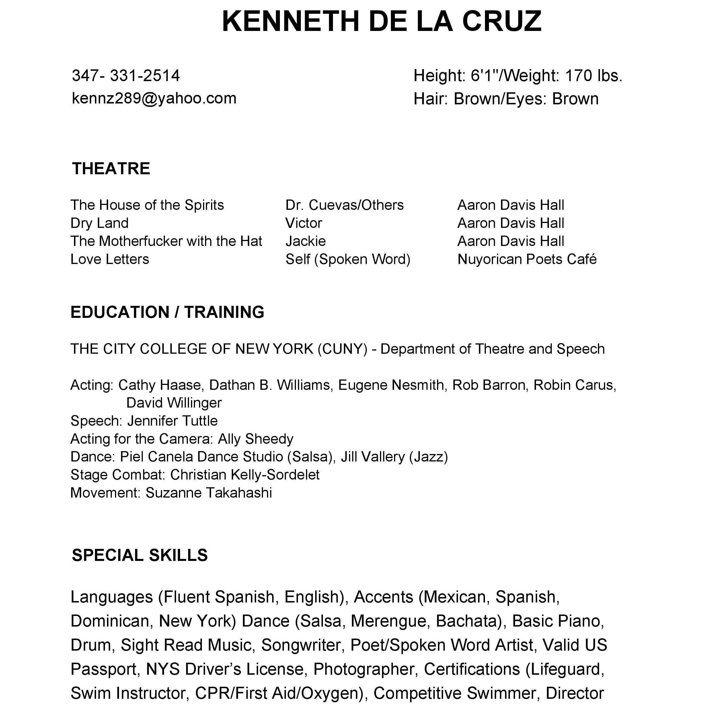 Kenneth De La Cruz The City College of New York